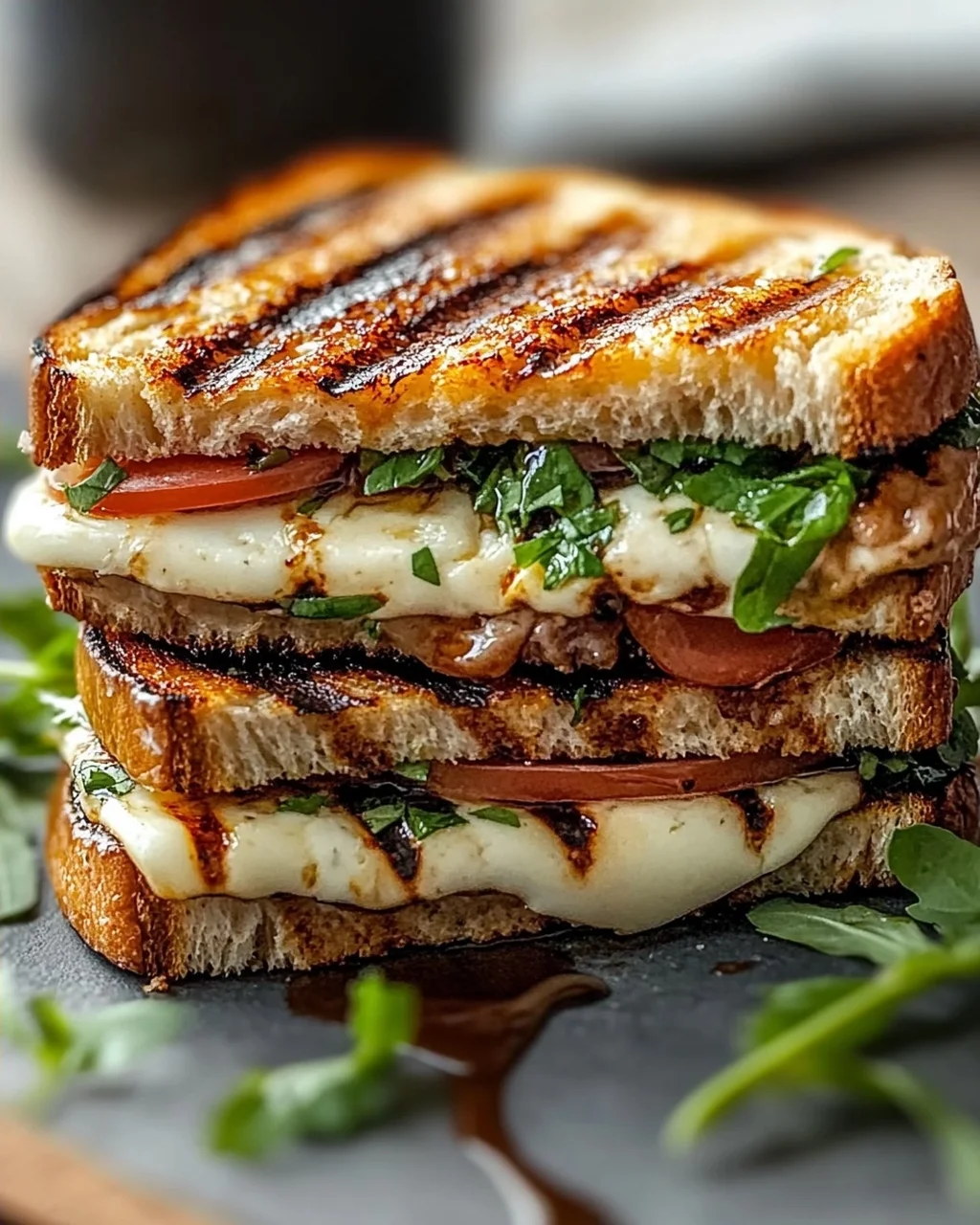Aromatisch Gegrilltes Balsamico-Sandwich mit Käseschmelz