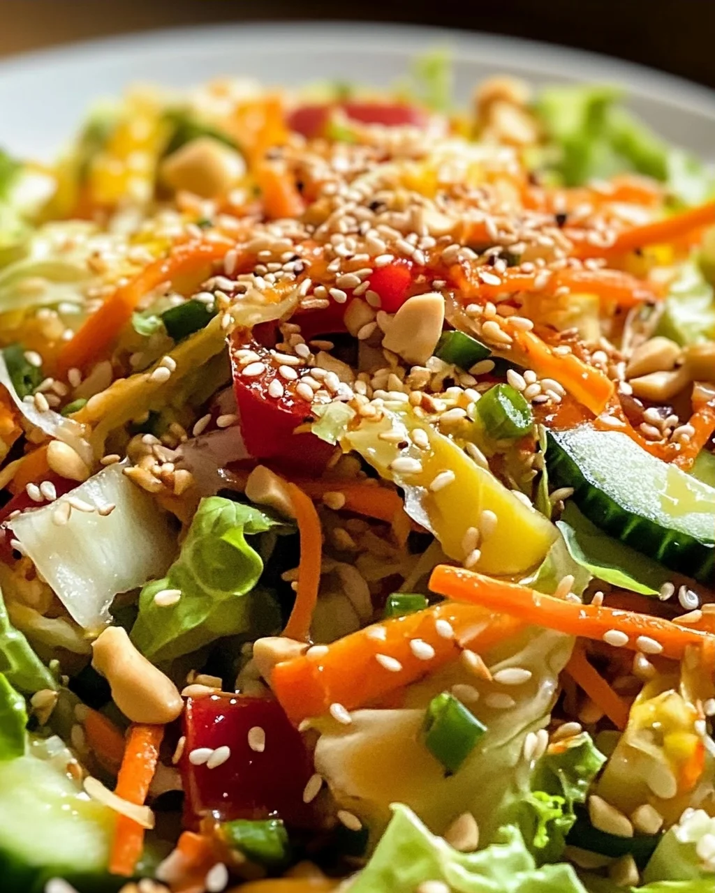 Asiatischer Chinakohl Salat: Frisch, knusprig & Sesam-Dressing