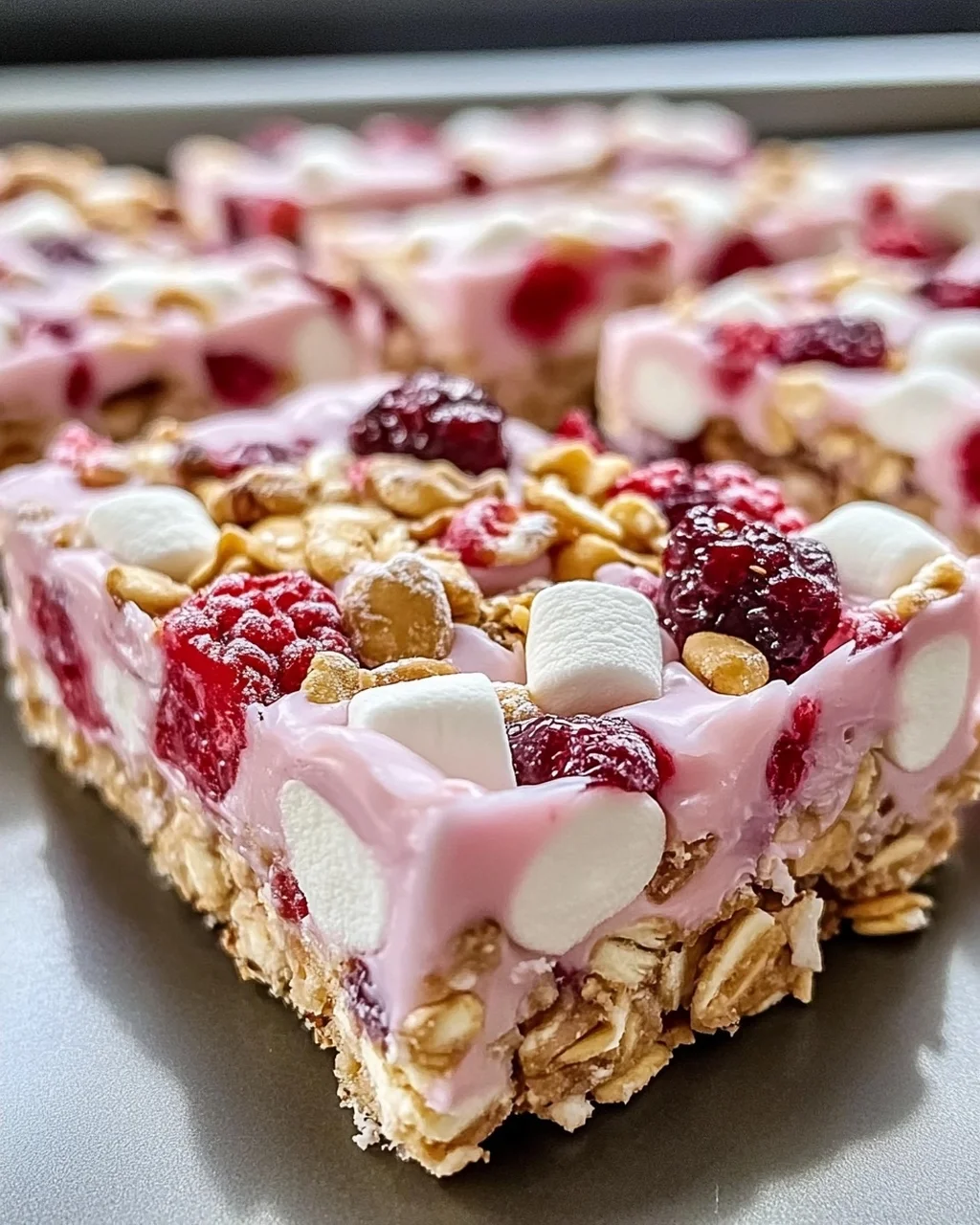 Beeren und Sahne Müsli-Riegel einfach selbst machen