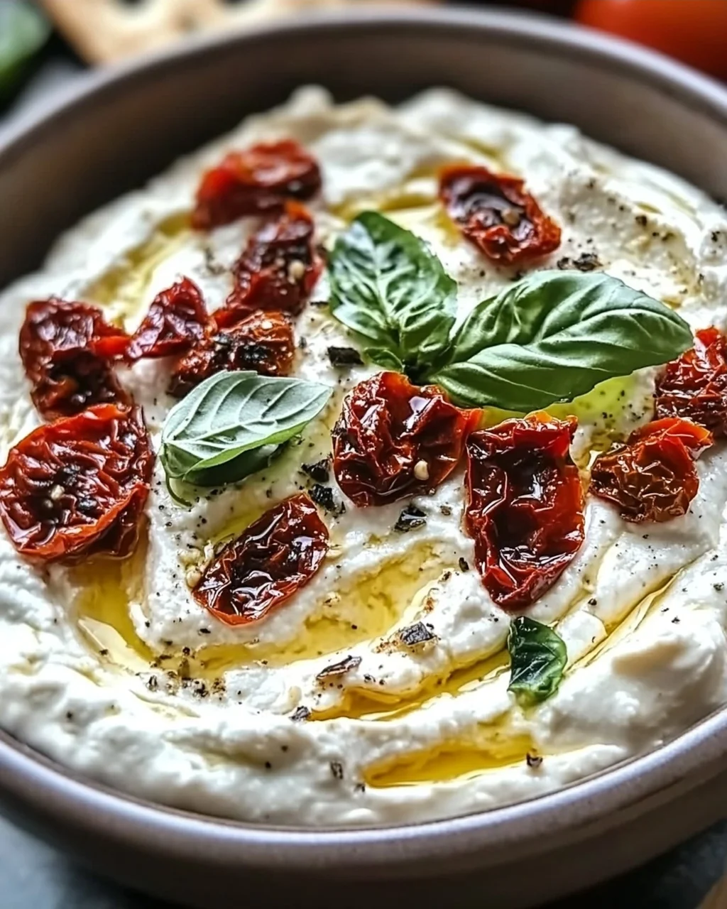 Burrata-Dip Tomate-Basilikum schnell selbstgemacht