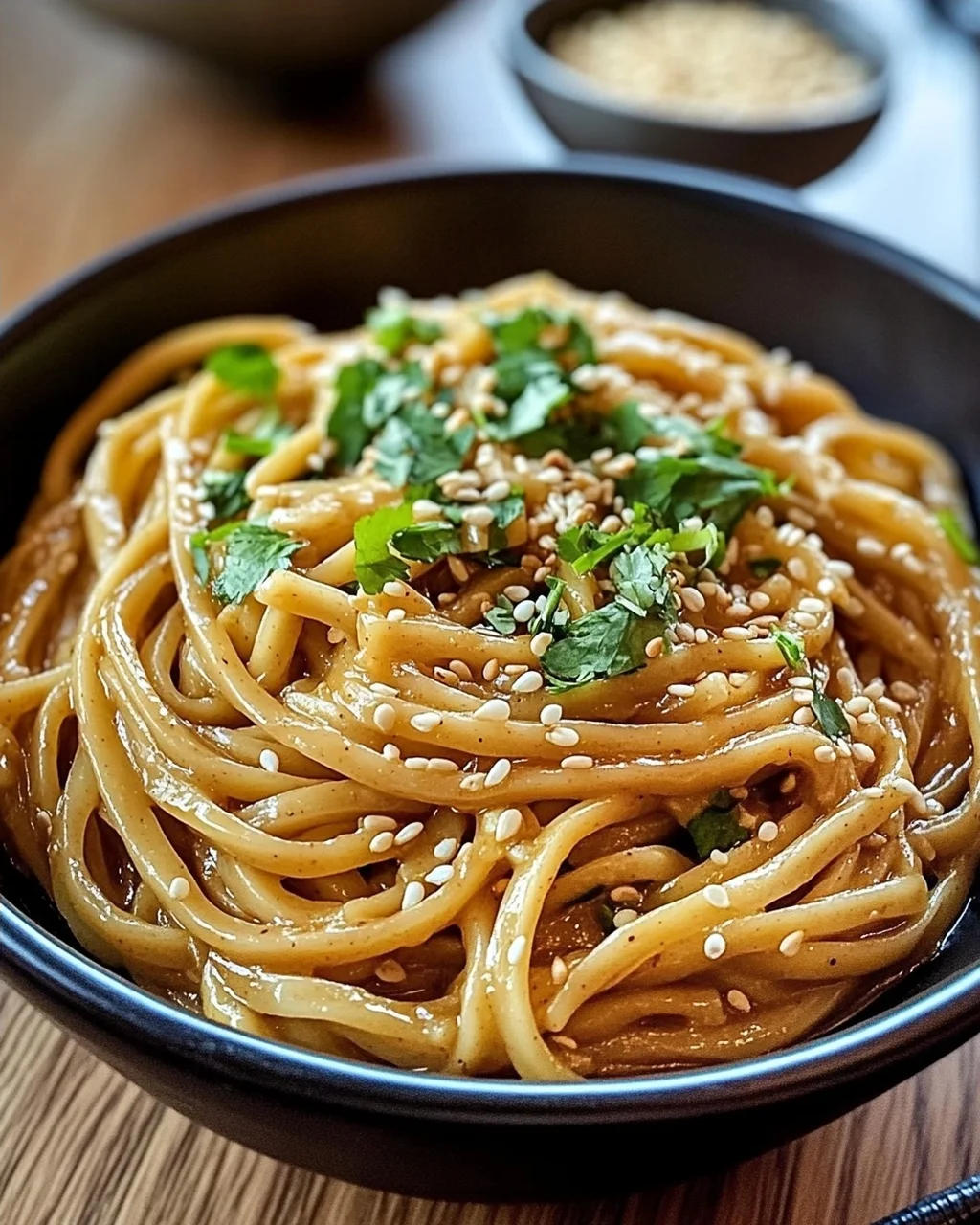 Chinesische Nudeln mit Erdnusssauce
