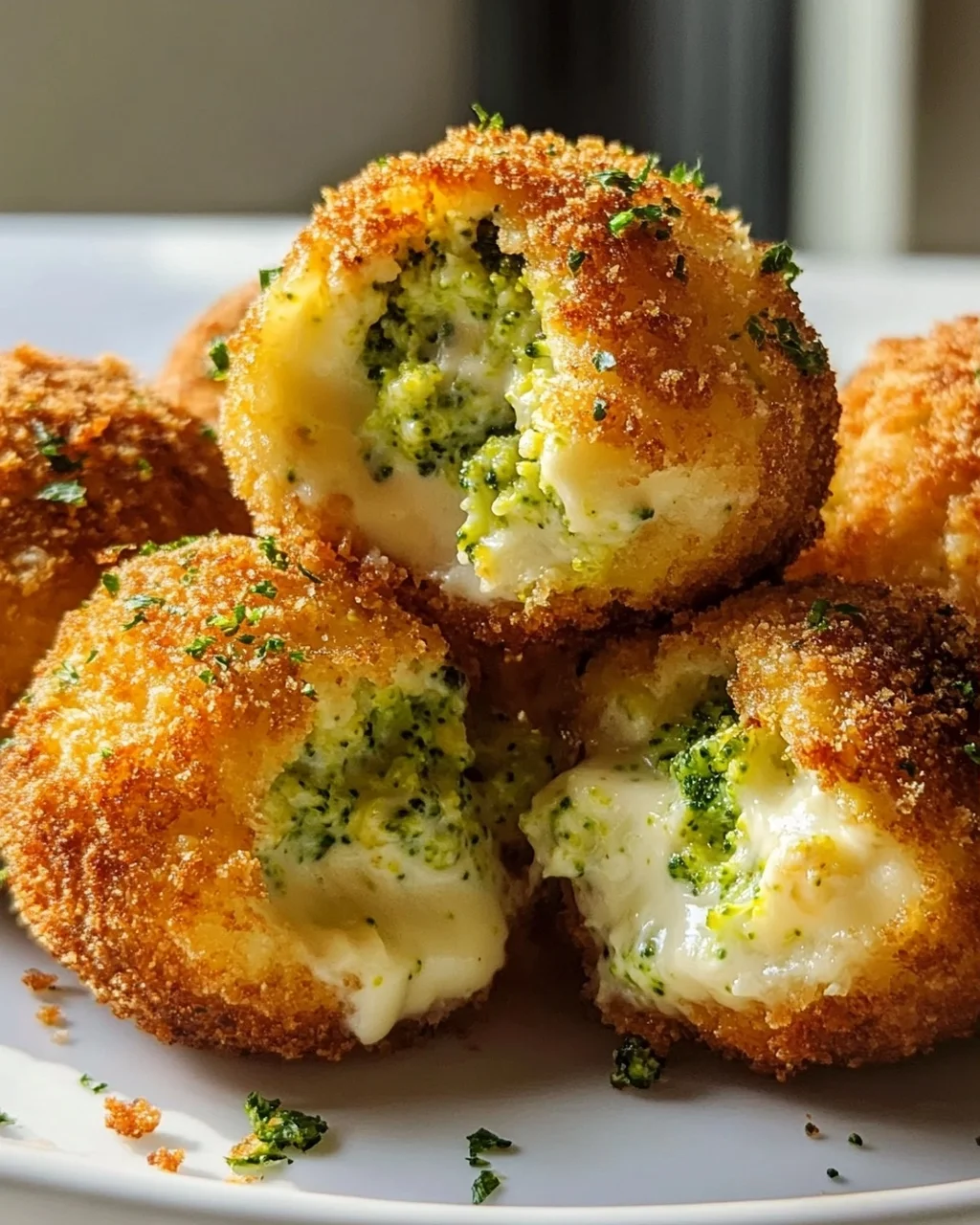 Cremige Brokkoli Käse Bällchen mit zarter Frischkäsefüllung