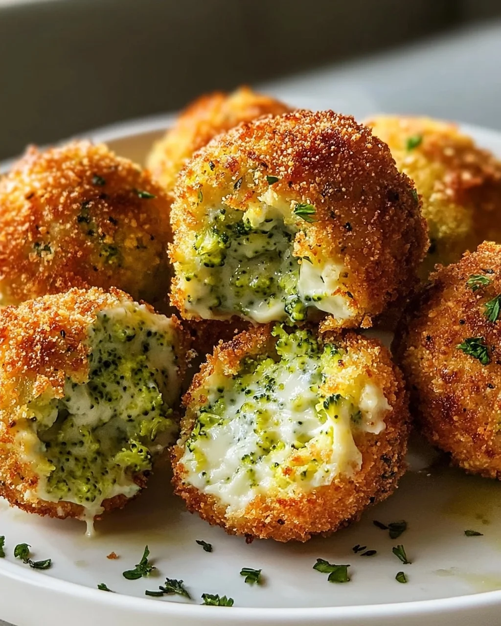 Cremige Brokkoli Käse Bällchen mit zarter Frischkäsefüllung