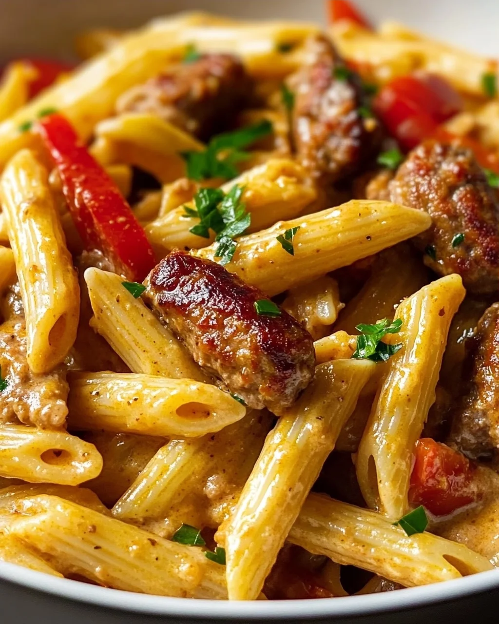 Cremige Cajun Rinderwurst Pasta mit Penne – Extra Aromatisch