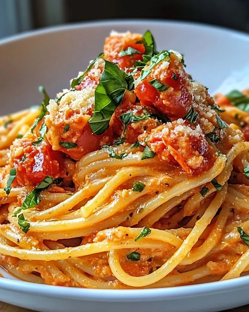 Cremige Tomaten-Knoblauch Pasta