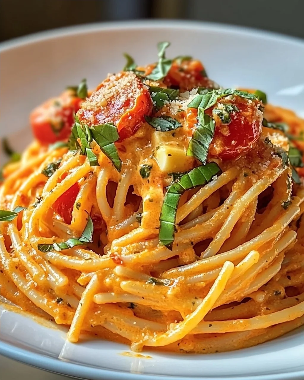 Cremige Tomaten-Knoblauch Pasta