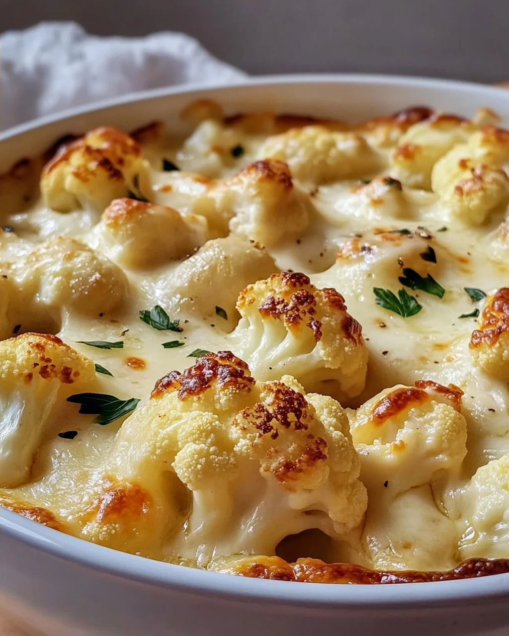 Cremiger Blumenkohl Käse Auflauf Low Carb Rezept