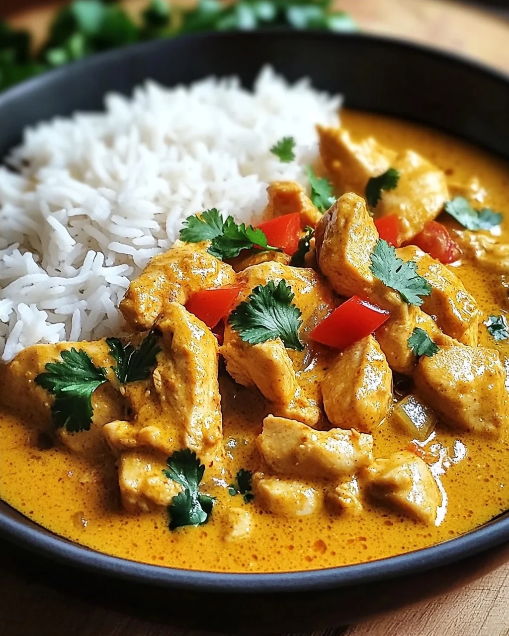Curry-Geschnetzeltes mit Reis