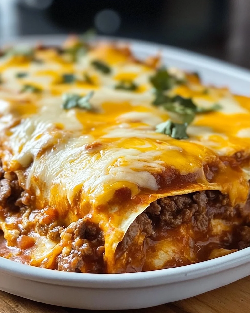 Dutch Oven Rindfleisch Enchilada Auflauf für Gemütliche Abende