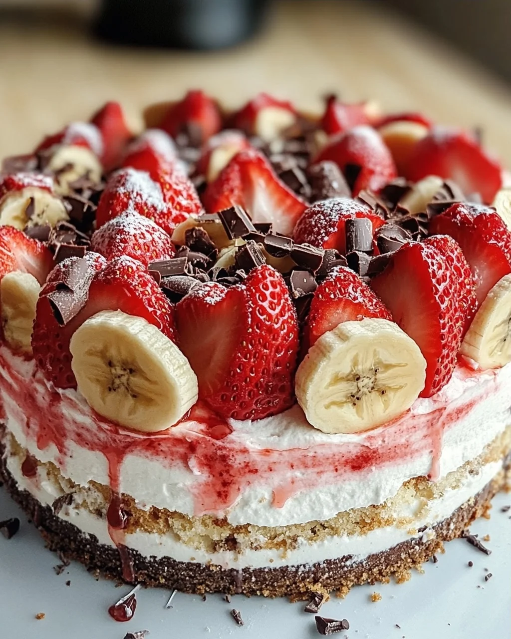 Erdbeer-Stracciatella-Bananen-Torte