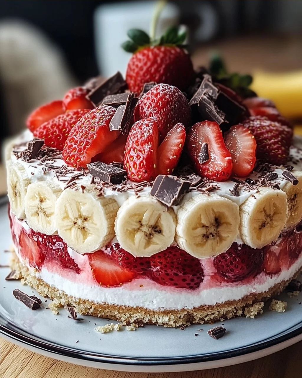 Erdbeer-Stracciatella-Bananen-Torte