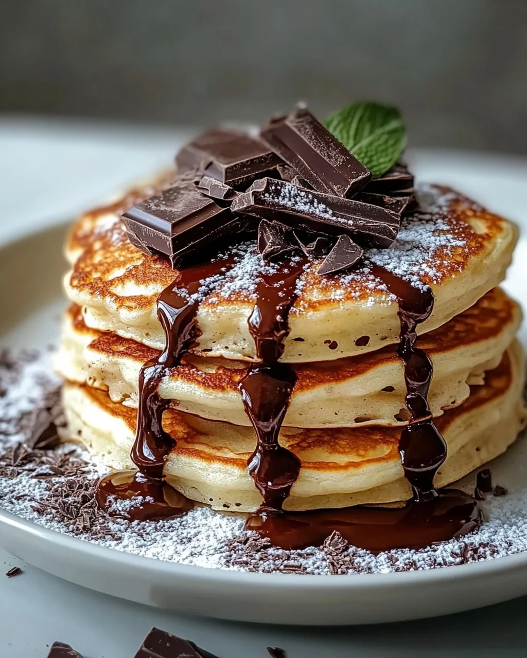 Fluffige Quark-Pfannkuchen mit Schokolade