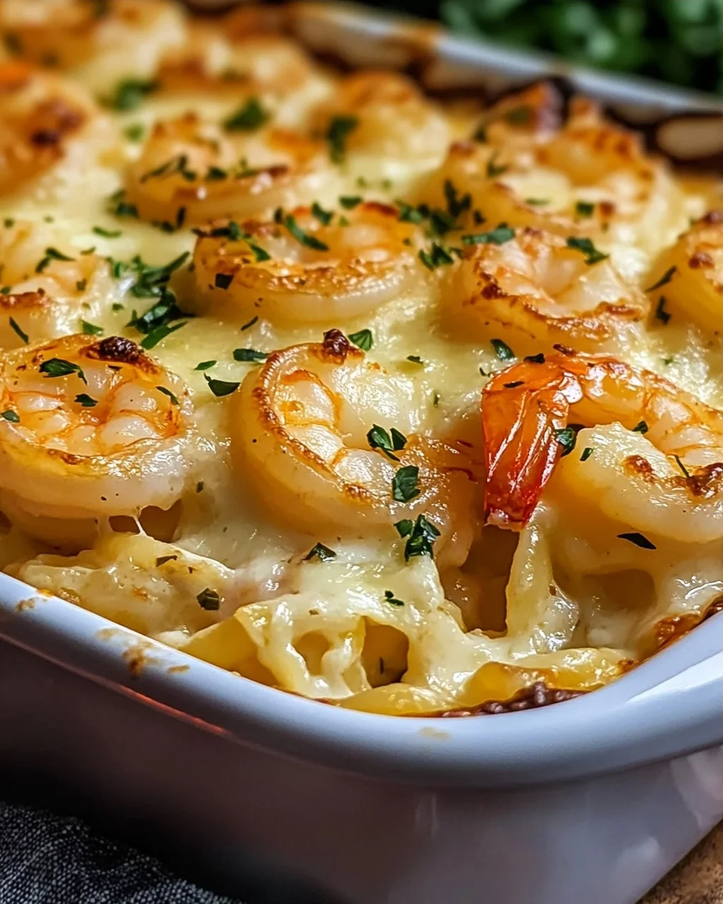 Garnelen Scampi Nudelauflauf für ein gemütliches Dinner