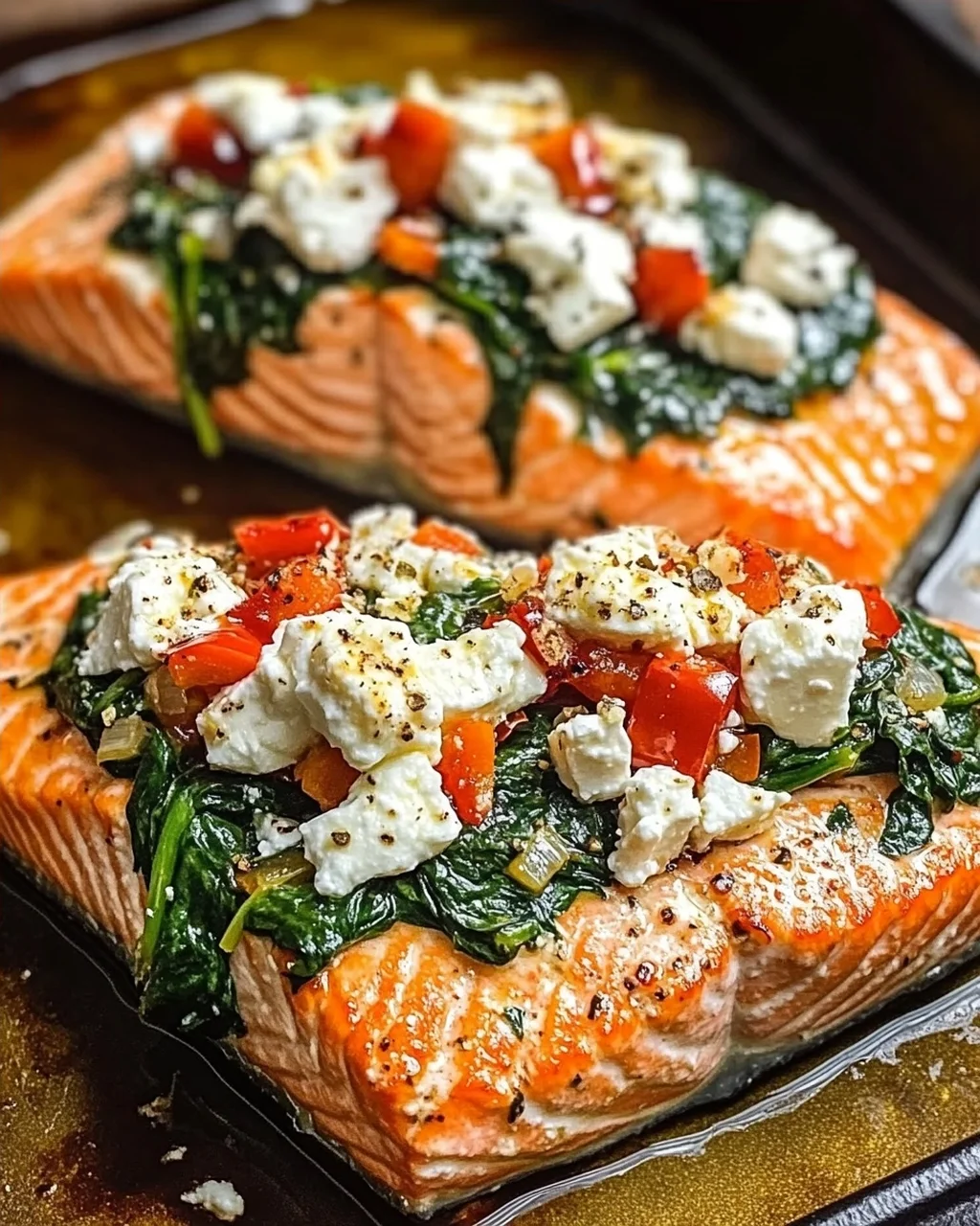 Gefüllter Lachs mit Spinat und Feta – Einfach lecker!