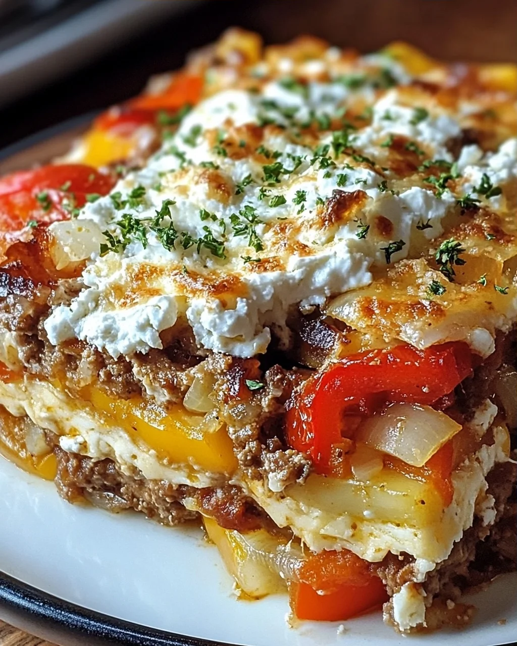 Gyrosauflauf mit Schafskäse