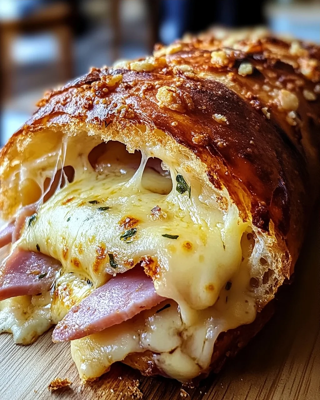 Handbrot mit Schinken und Käse