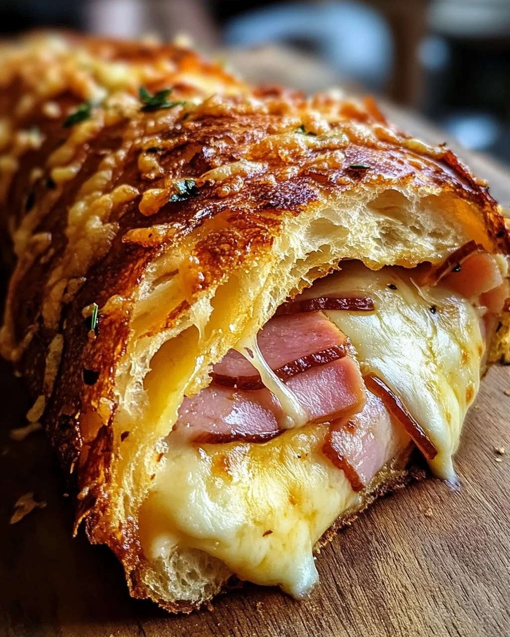 Handbrot mit Schinken und Käse