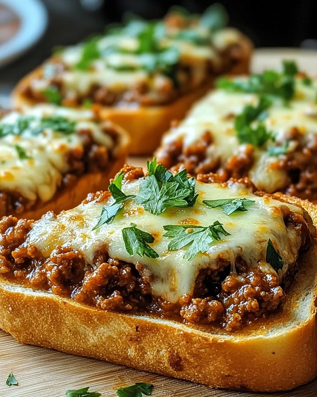 Homemade Cheesy Garlic Bread Sloppy Joe Melts