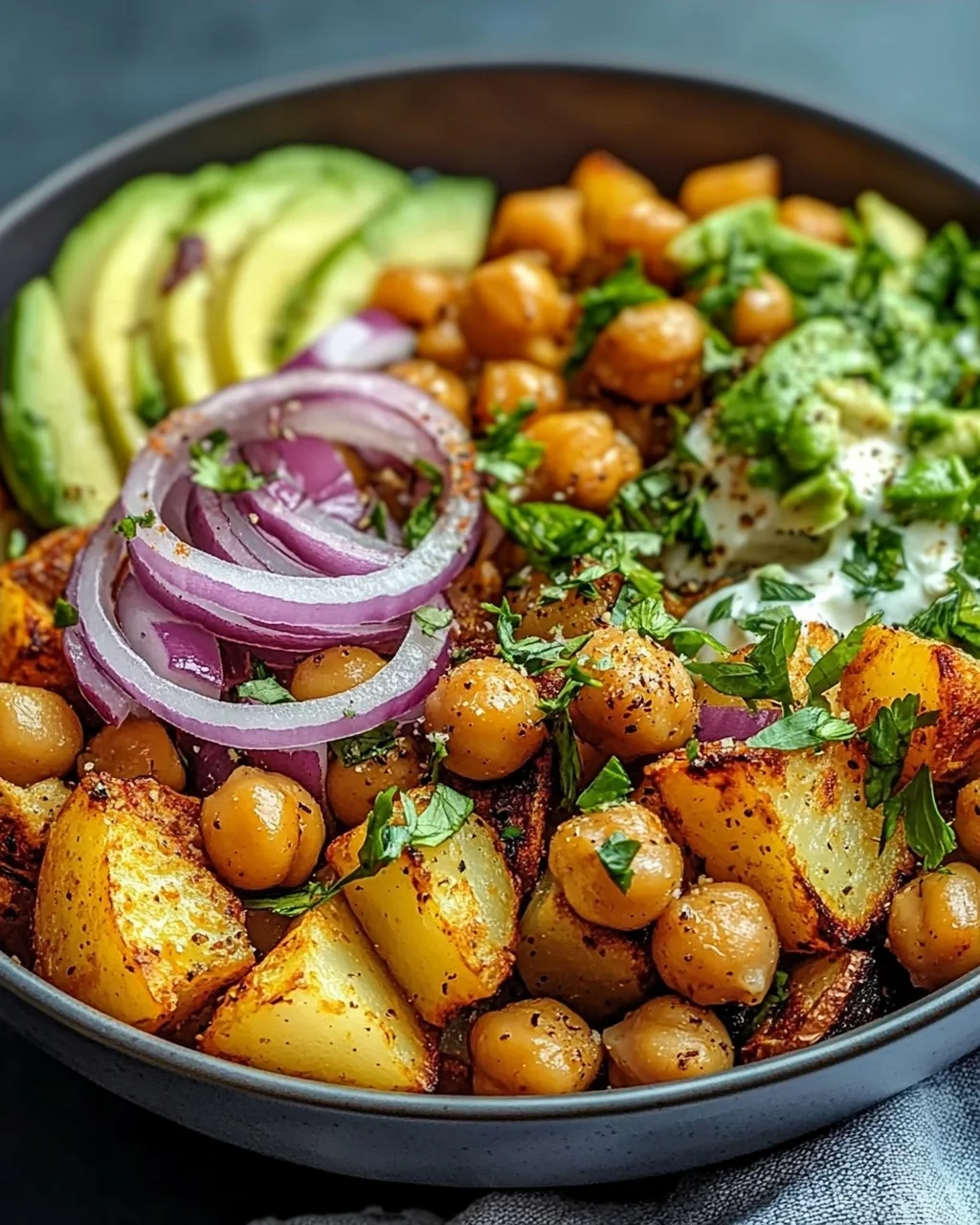 Kartoffel-Kichererbsen-Bowl