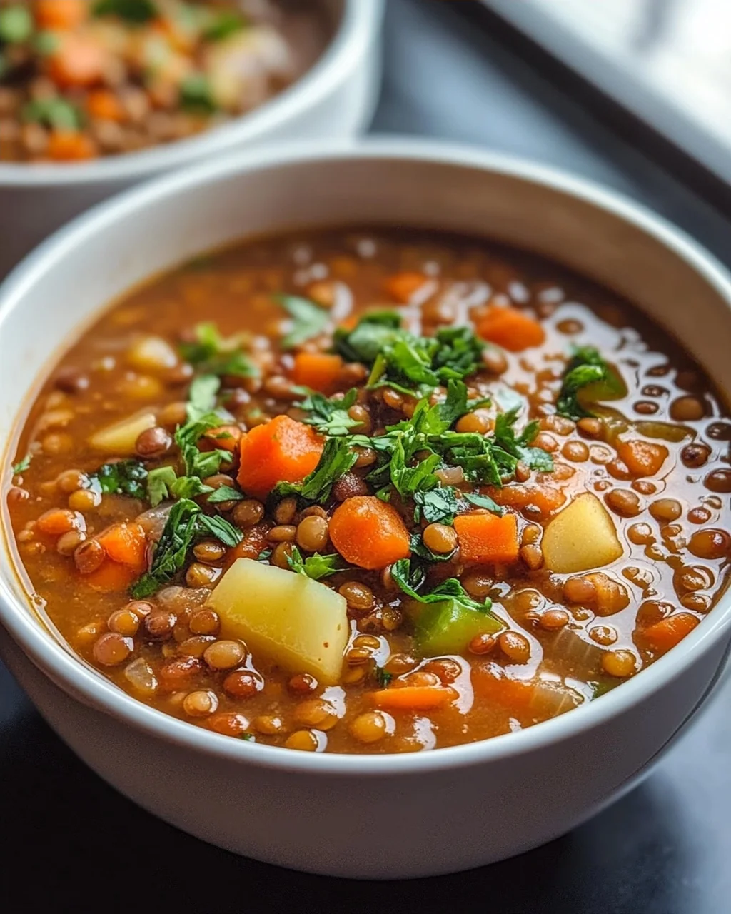 Klassisch Herzhafte Linsengemüsesuppe - Dein Seelenwärmer