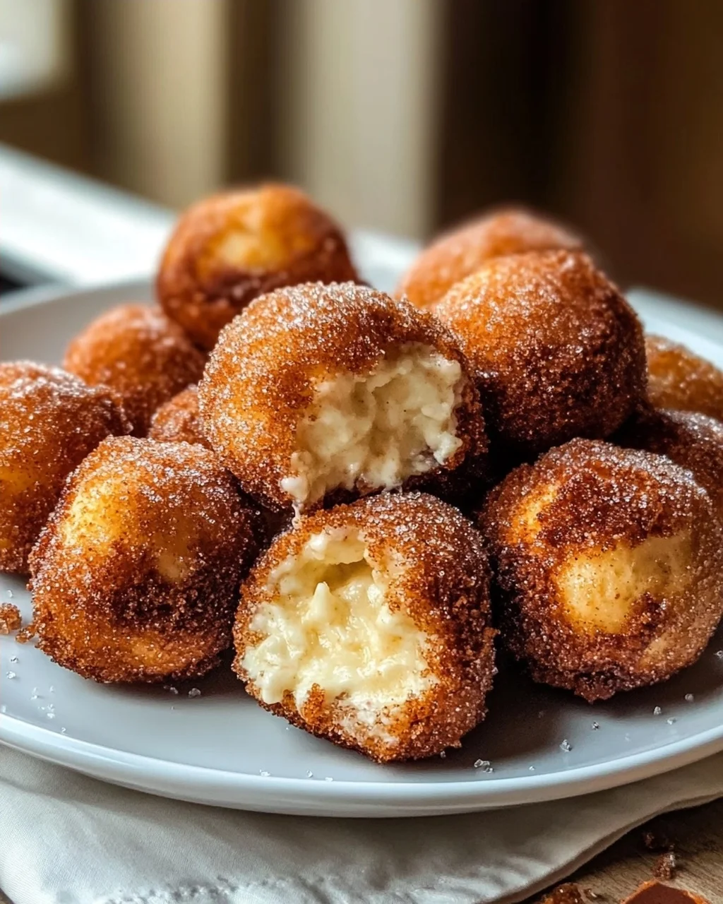 Knusprige Churro Käsekuchen-Bites aus der Heißluftfritteuse