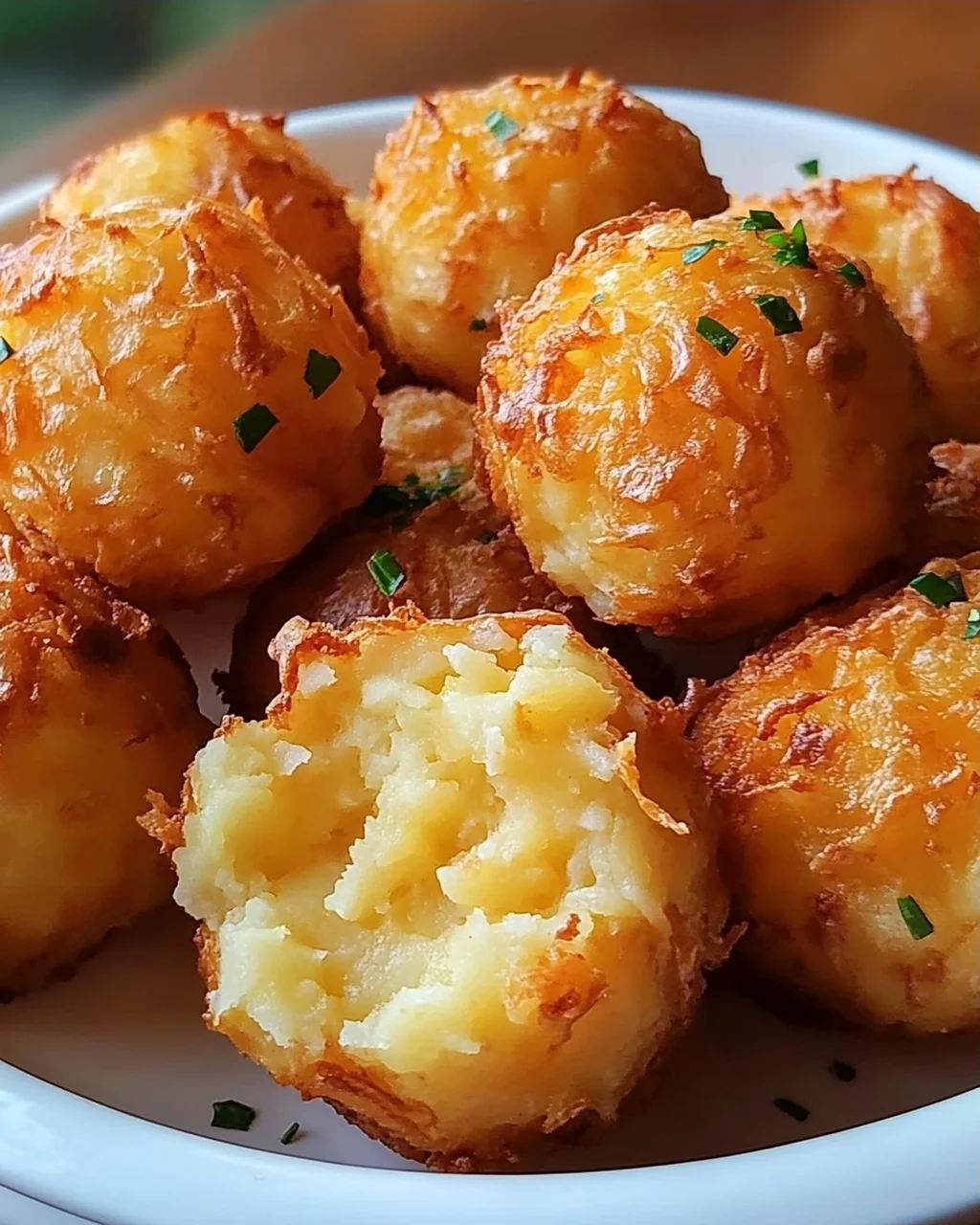 Knusprige Kartoffelpüree Käsebällchen