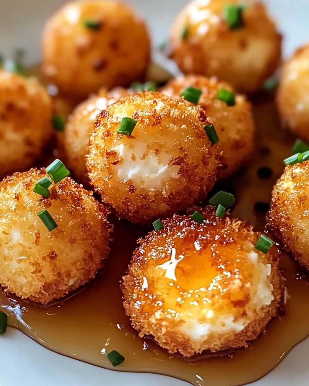Knusprige Ziegenkäsebällchen mit Honig für Feste