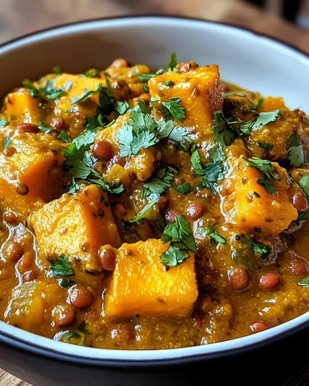 Kürbis Linsen Curry