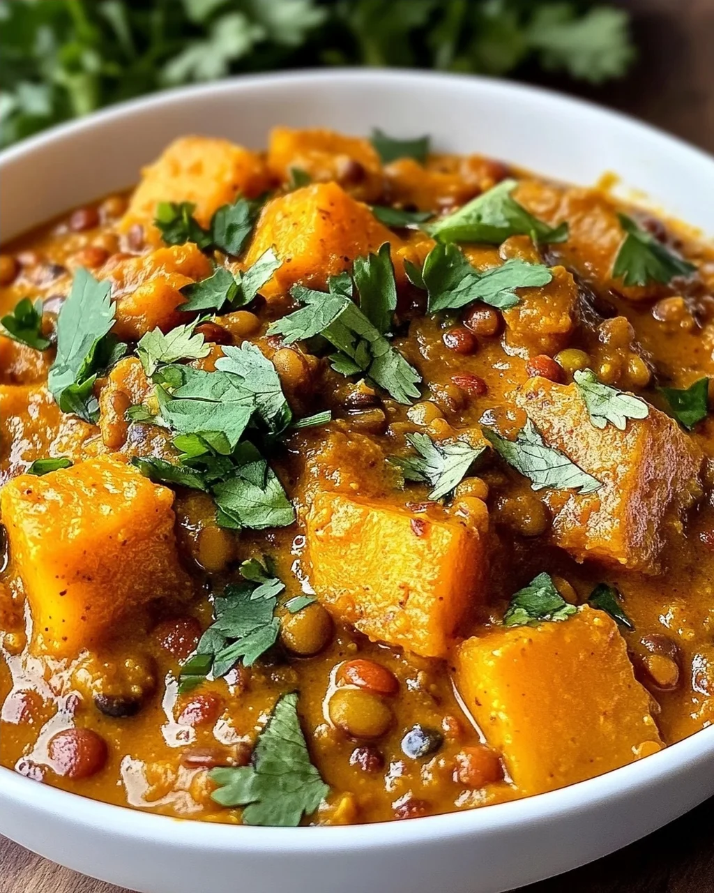 Kürbis Linsen Curry