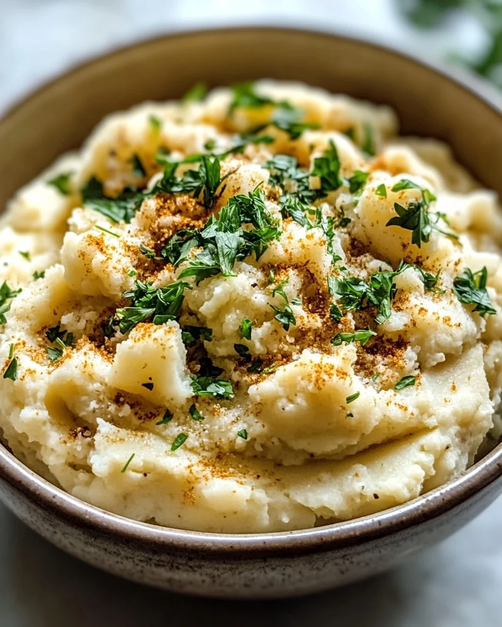 Leckere Low Carb Blumenkohl Kartoffel Bowl mit Kräutern