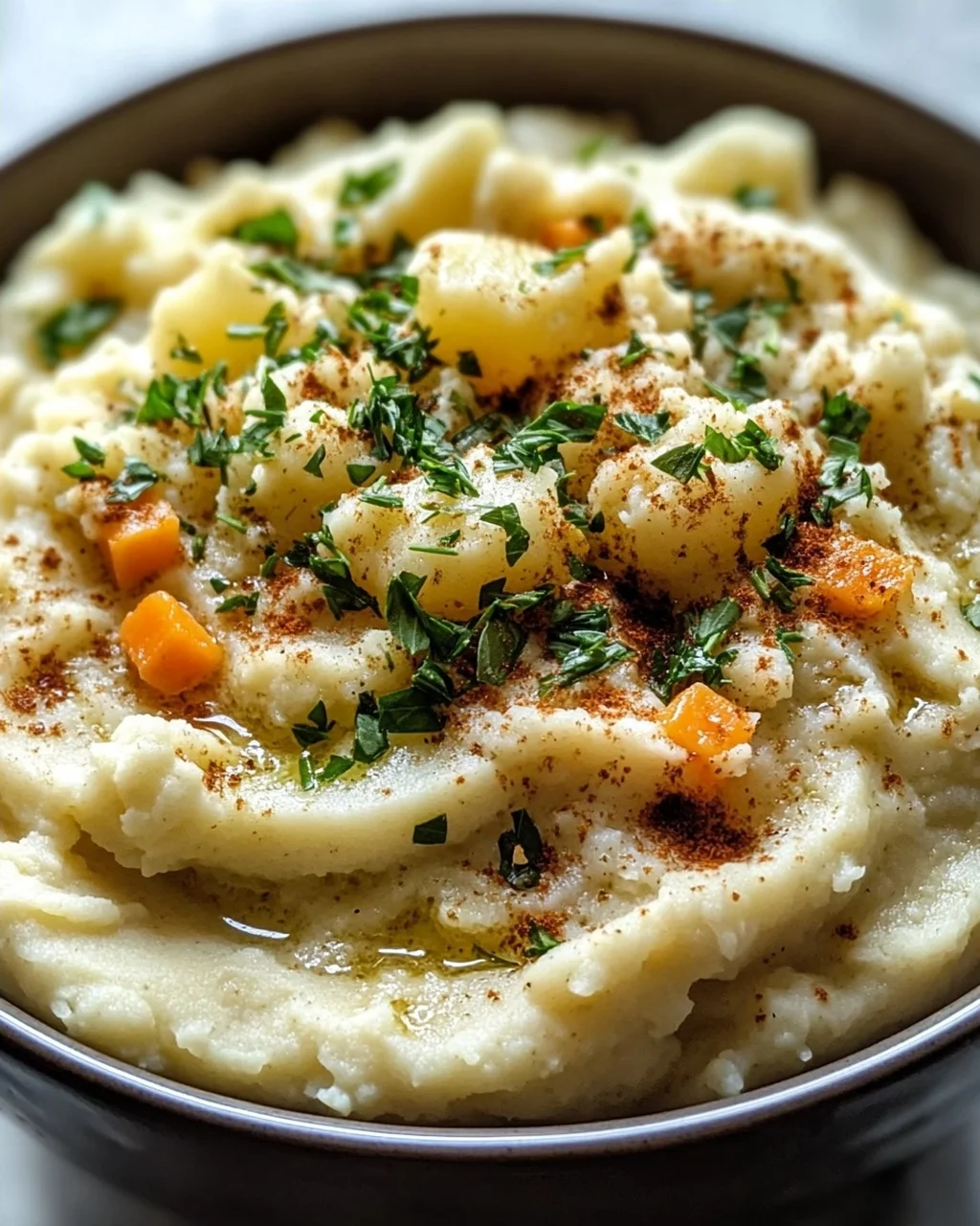 Leckere Low Carb Blumenkohl Kartoffel Bowl mit Kräutern