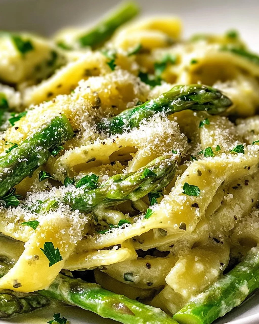 Leckere Spargel Pasta mit grünem Spargel - schnell & einfach!