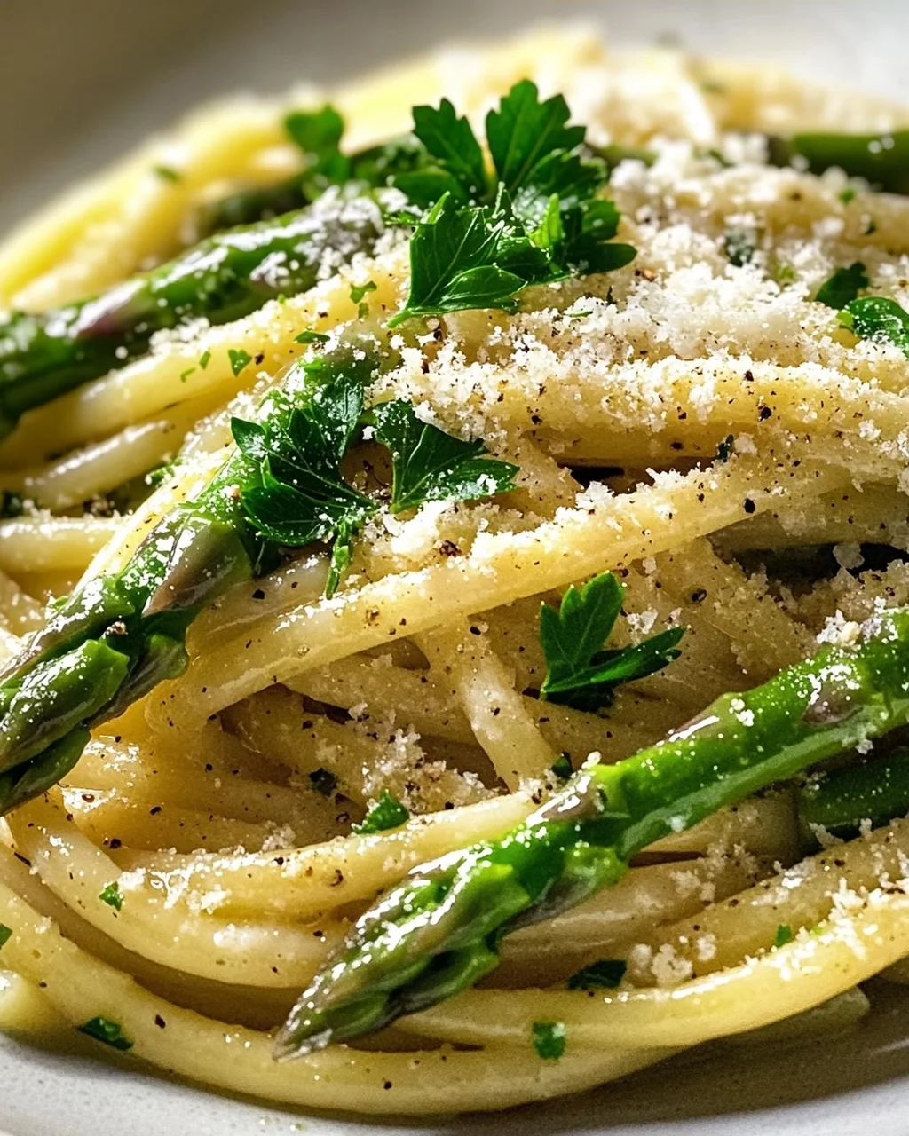 Leckere Spargel Pasta mit grünem Spargel - schnell & einfach!