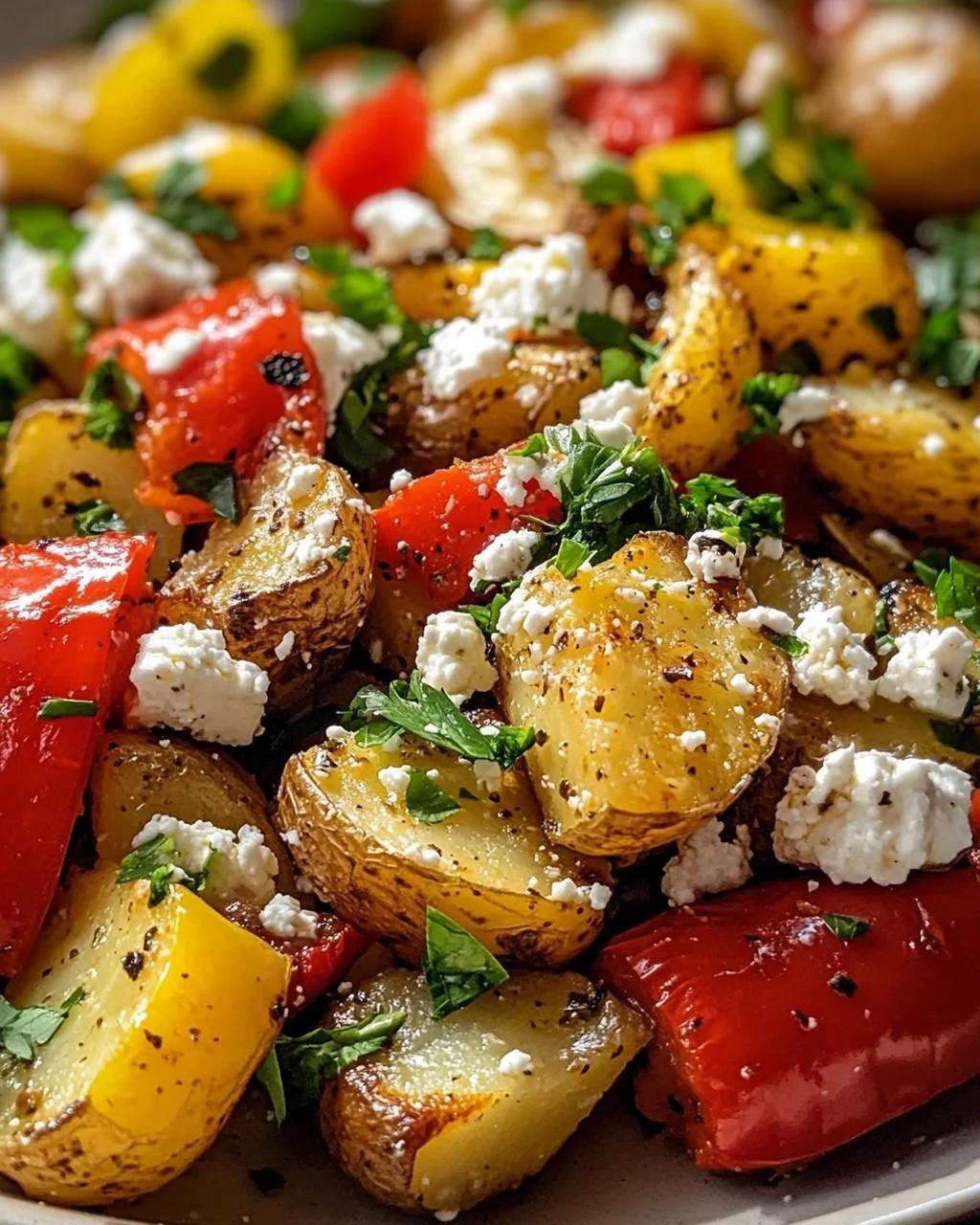 Ofenkartoffeln mit Feta und Paprika - bunte Gemüse-Variante