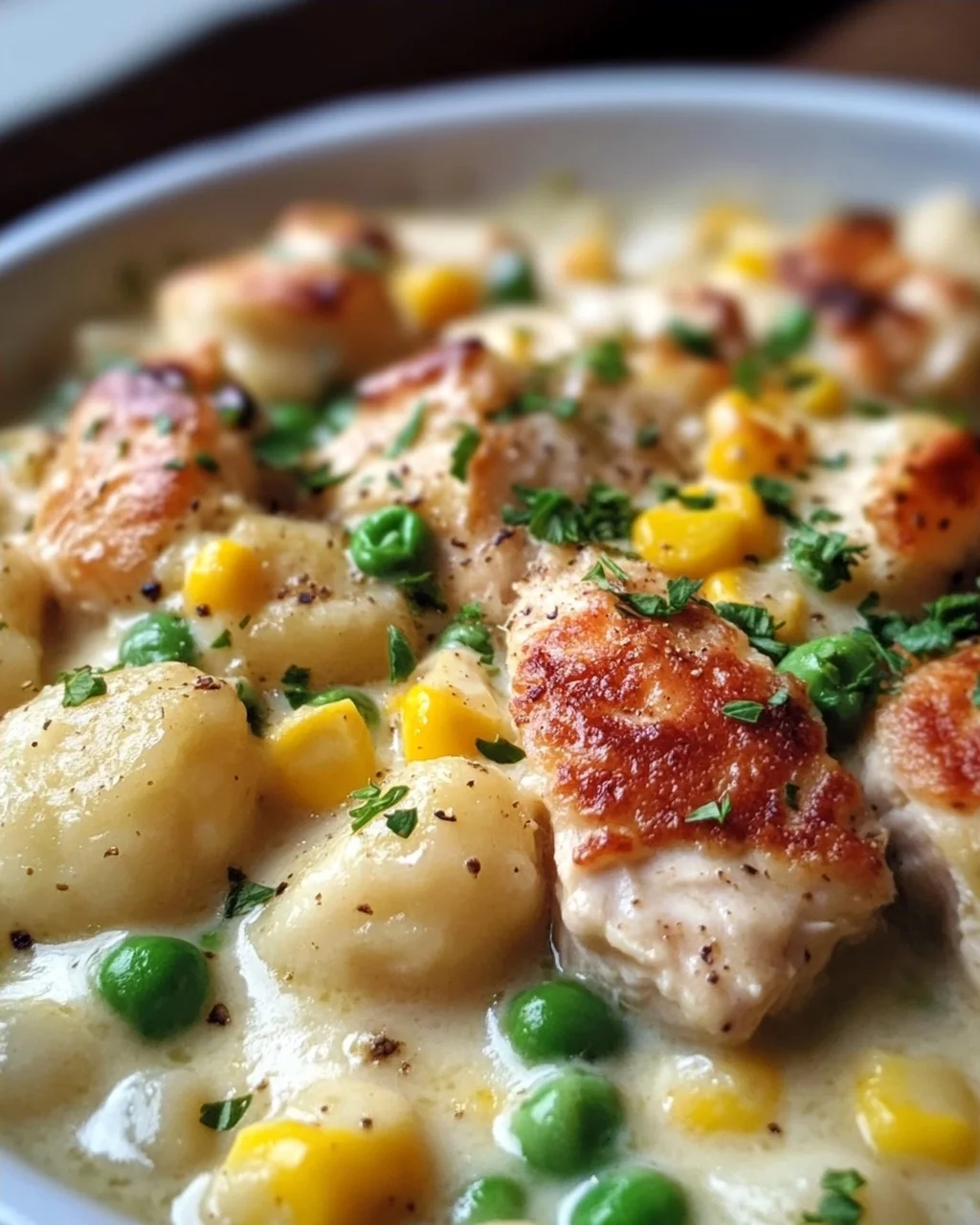 One Pot Gnocchi Hähnchen Pot Pie: Einfach, cremig, unwiderstehlich