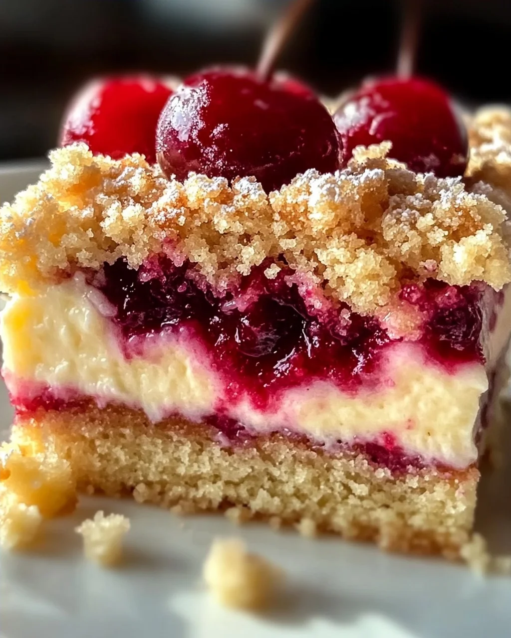 Perfekter Kirsch-Extractkuchen: Streusel & Vanillepudding