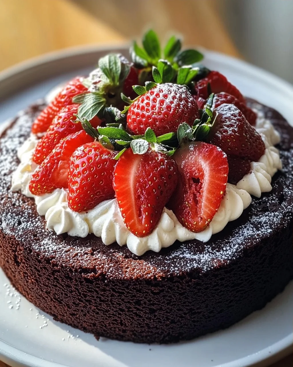 Quick Strawberry Cake with Chocolate Base and Non-Alcoholic Alternatives