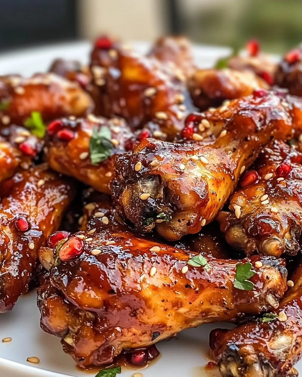 Rauchige Harissa- und Granatapfel-BBQ-Flügel für jeden Anlass