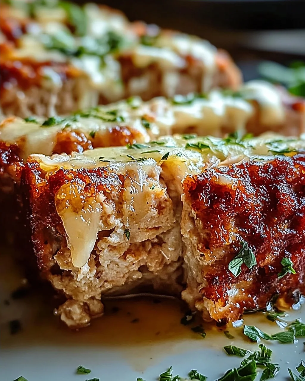 Saftiger Knoblauch-Parmesan-Hühnchen-Fleischlaib Rezept
