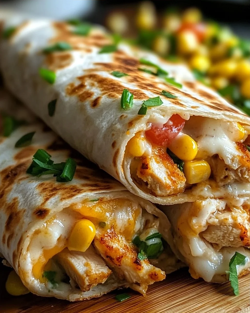 Schnelle Käse-Knoblauch Hähnchen Wraps