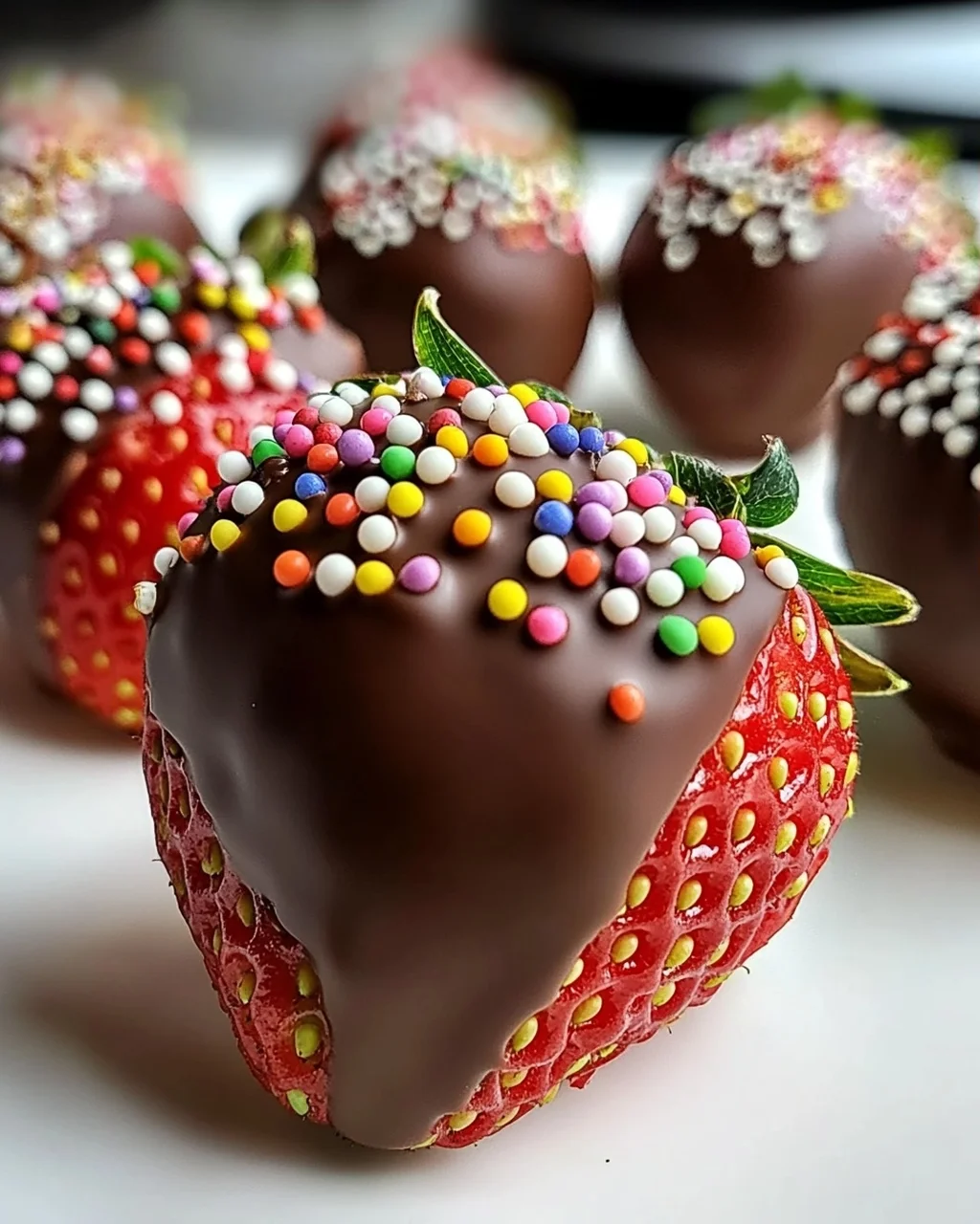 Schokoladenüberzogene Erdbeeren für den perfekten Genuss