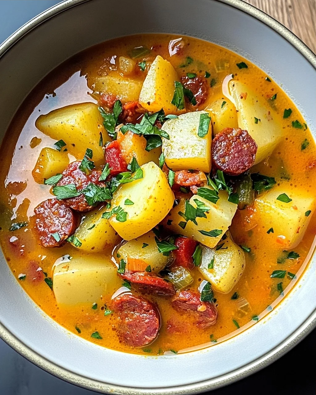 Spanische Kartoffelsuppe mit Chorizo für Wohlfühlmomente