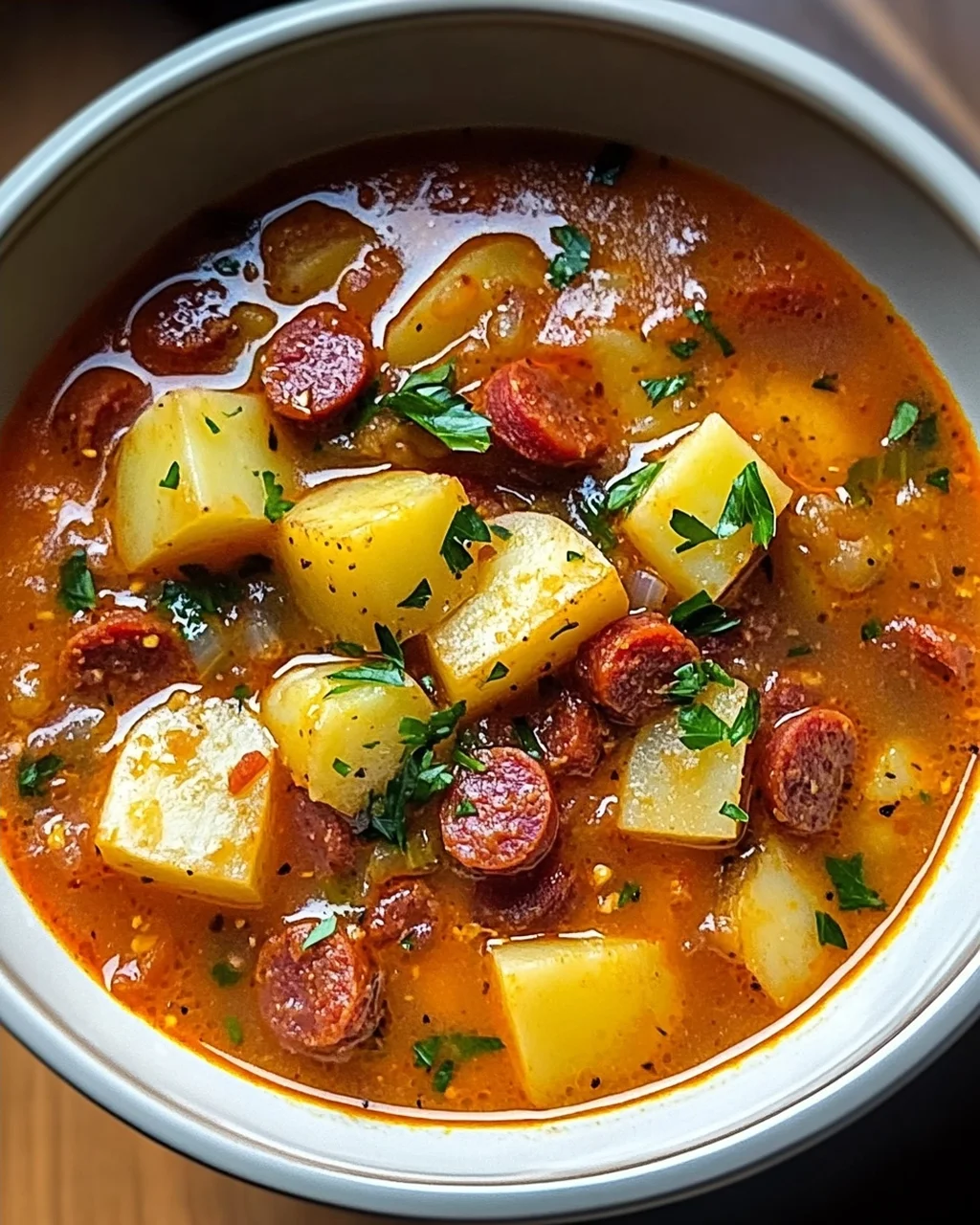 Spanische Kartoffelsuppe mit Chorizo für Wohlfühlmomente