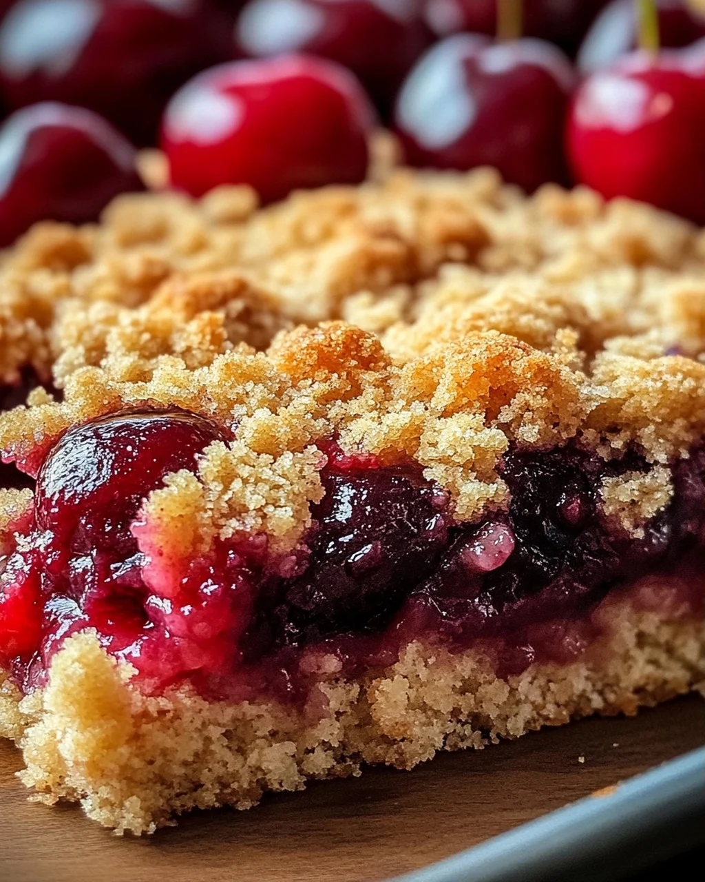 Streuselkuchen mit Kirschen vom Blech