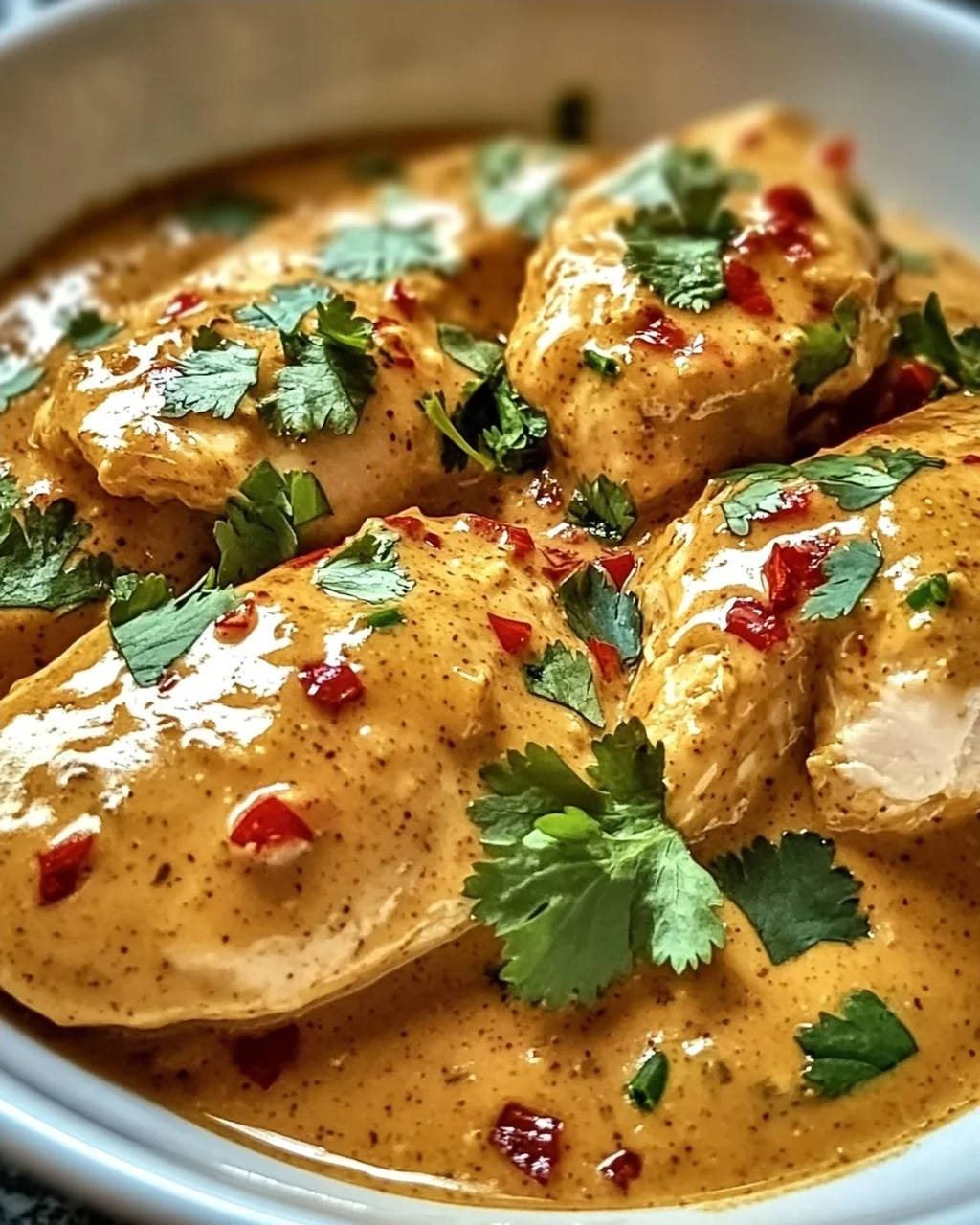 Thailändisches Erdnuss-Hühnchen im Slow Cooker