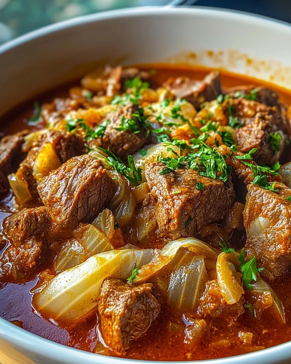 Zelny Gulasch: Herzhaftes Krautgulasch mit Rindfleisch
