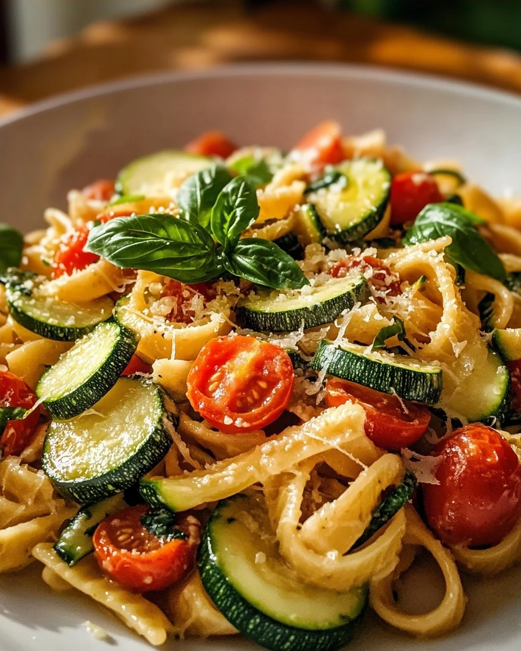 Zucchini und Tomaten: Schnelles Pfannenpasta-Rezept genießen!